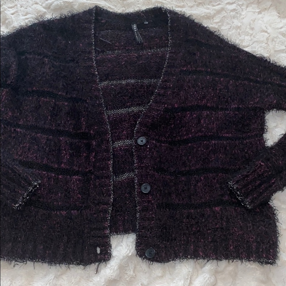 Guess fuzzy cardigan